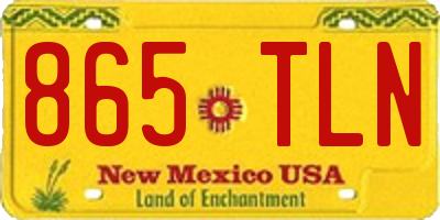 NM license plate 865TLN