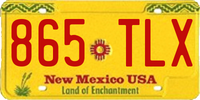 NM license plate 865TLX
