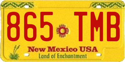 NM license plate 865TMB