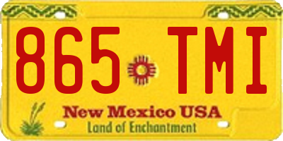 NM license plate 865TMI
