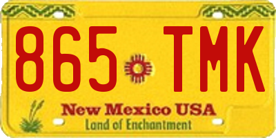 NM license plate 865TMK