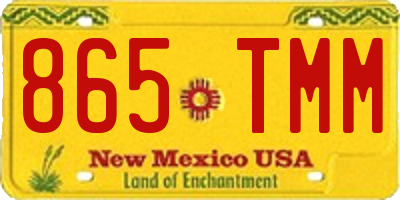 NM license plate 865TMM