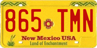 NM license plate 865TMN