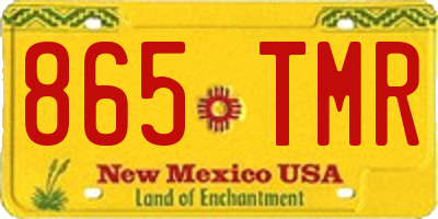 NM license plate 865TMR