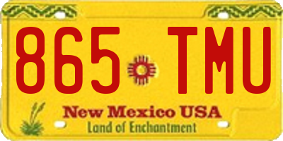 NM license plate 865TMU