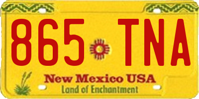 NM license plate 865TNA