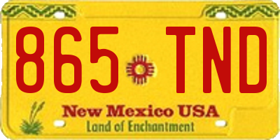 NM license plate 865TND