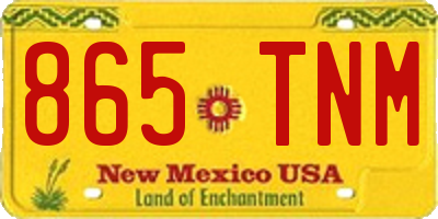 NM license plate 865TNM