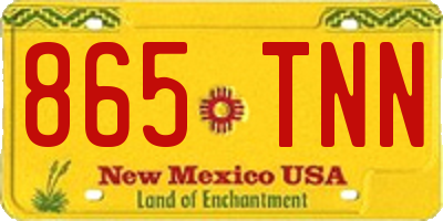 NM license plate 865TNN