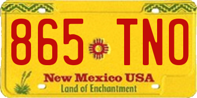 NM license plate 865TNO