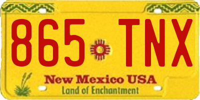 NM license plate 865TNX