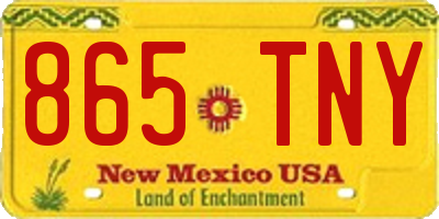 NM license plate 865TNY
