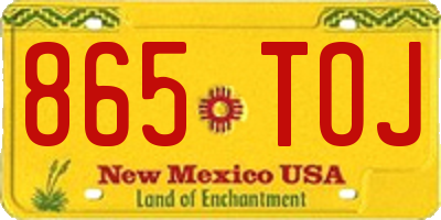 NM license plate 865TOJ