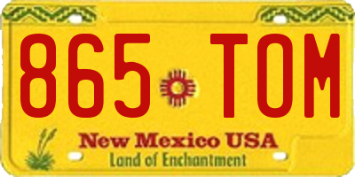 NM license plate 865TOM