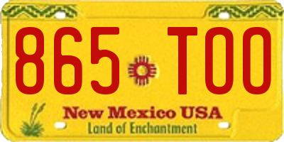NM license plate 865TOO