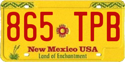 NM license plate 865TPB