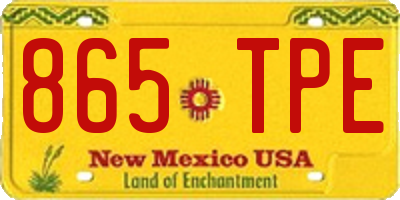 NM license plate 865TPE