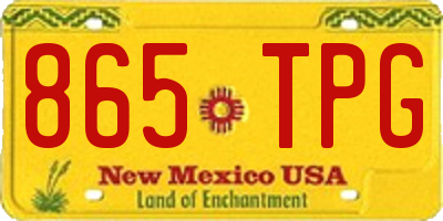 NM license plate 865TPG