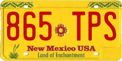 NM license plate 865TPS