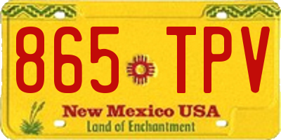 NM license plate 865TPV