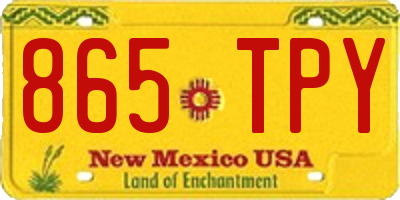 NM license plate 865TPY