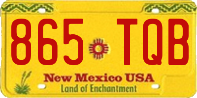 NM license plate 865TQB