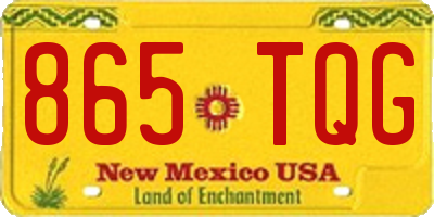 NM license plate 865TQG