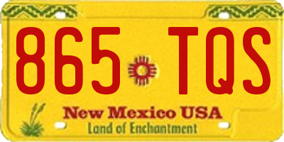 NM license plate 865TQS