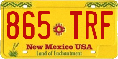 NM license plate 865TRF