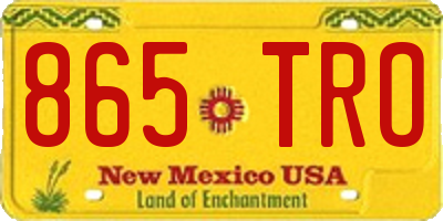 NM license plate 865TRO