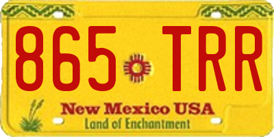 NM license plate 865TRR