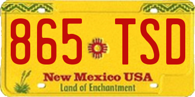 NM license plate 865TSD