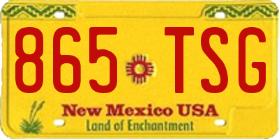 NM license plate 865TSG
