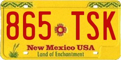 NM license plate 865TSK