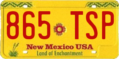 NM license plate 865TSP