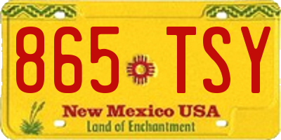 NM license plate 865TSY
