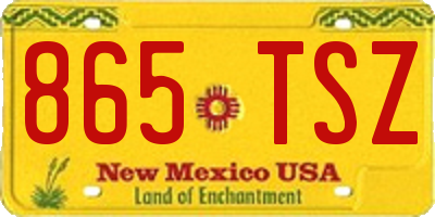 NM license plate 865TSZ