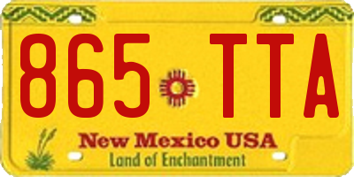 NM license plate 865TTA