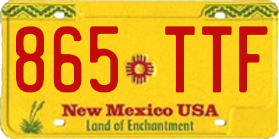 NM license plate 865TTF