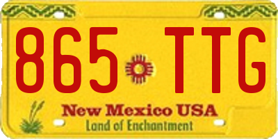 NM license plate 865TTG