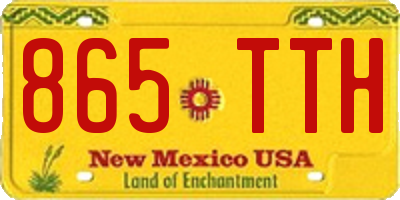 NM license plate 865TTH