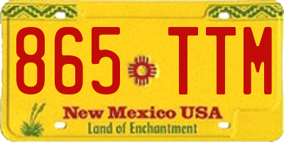 NM license plate 865TTM