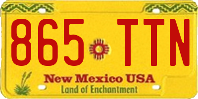 NM license plate 865TTN