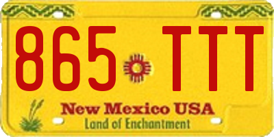 NM license plate 865TTT