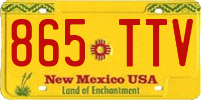 NM license plate 865TTV