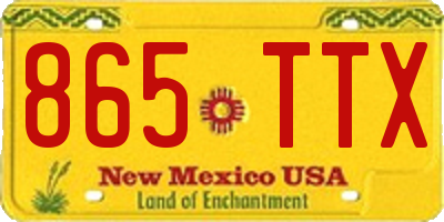 NM license plate 865TTX