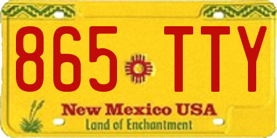 NM license plate 865TTY
