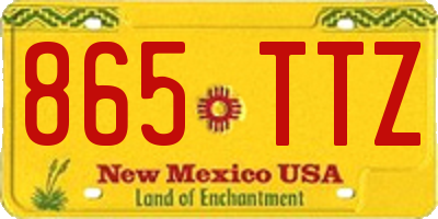 NM license plate 865TTZ