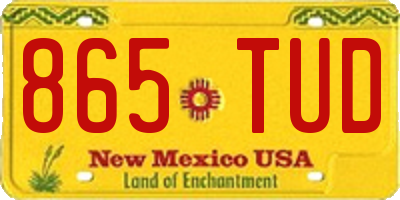 NM license plate 865TUD