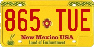 NM license plate 865TUE